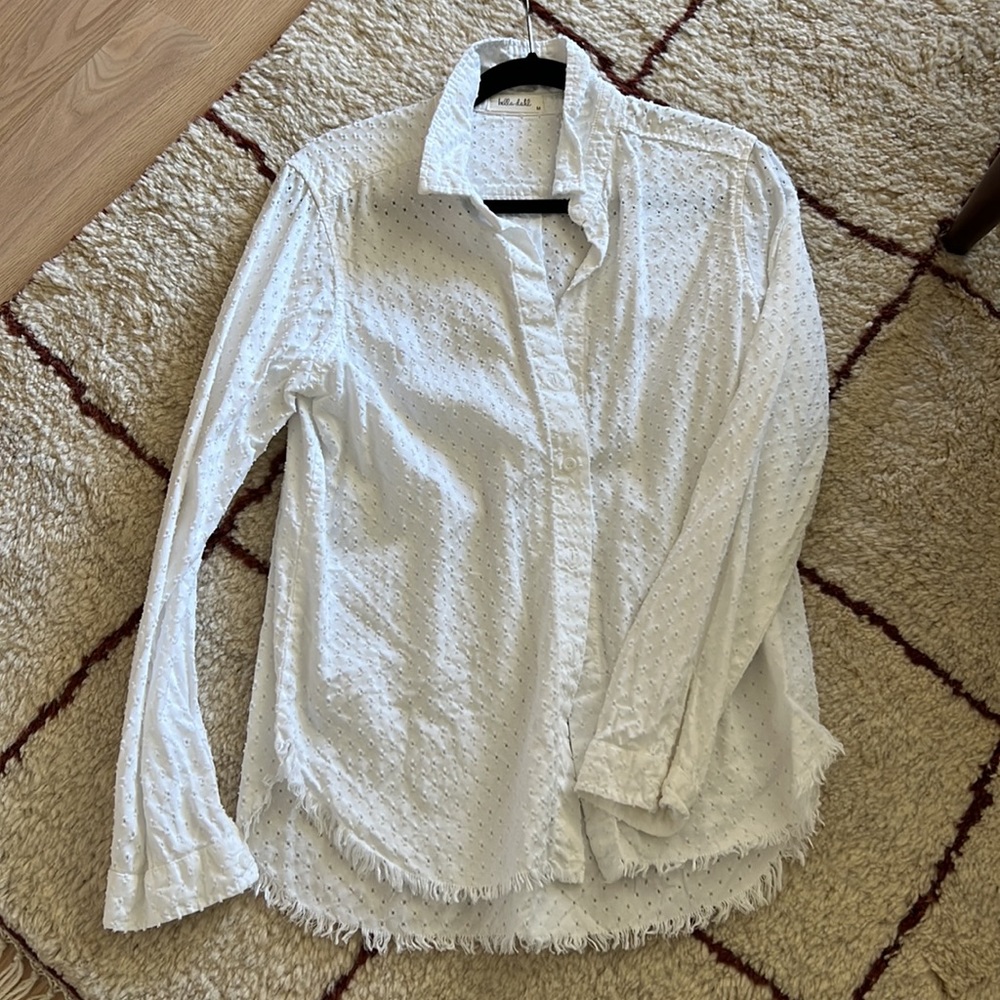 Bella Dahl textured white blouse